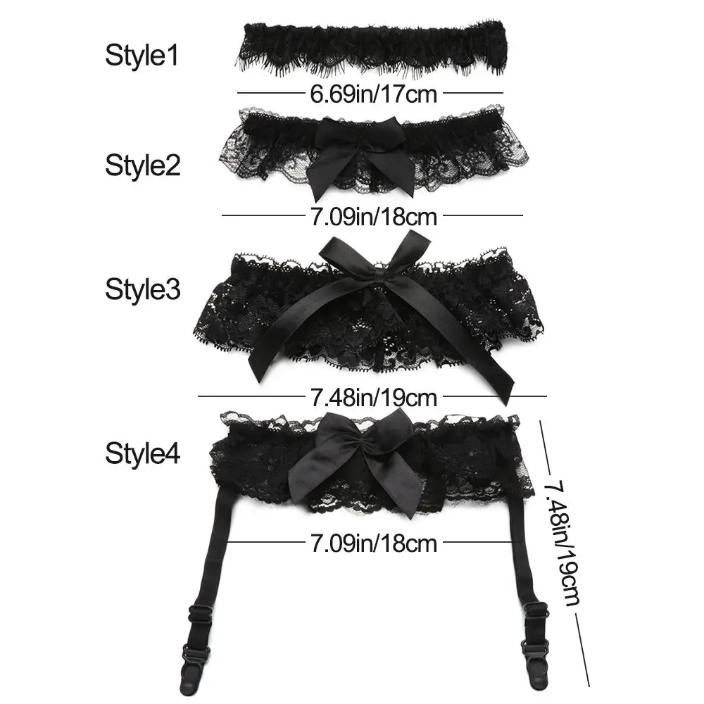 1Pc Elastic Bowknot Lace Leg Ring Sexy Bow Decoration Garter Thigh Ring Bridal Leg Garter Cosplay Party Accessories