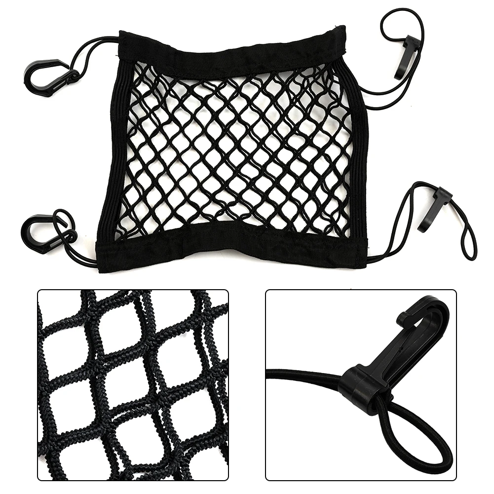 23x30cm Motorcycle Luggage Net Hook Hold Bag High-Elastic Fixed Strap Helmet Net Pocket Bike Scooter Mesh Fuel Tank Luggage Use