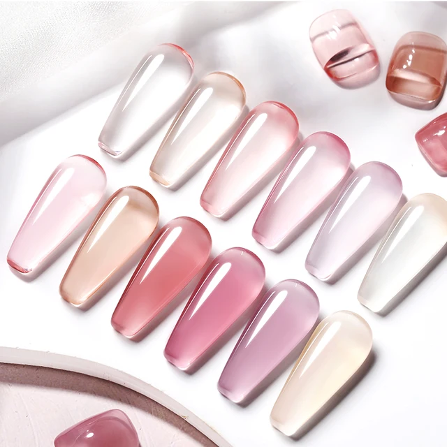 BORN PRETTY 10ML Jelly Nude Gel Polish Translucent Pink Milky White Nail Gel Manicure UV LED Semi Permanent Soak Off Nail Polish - Image 4