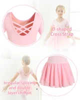 Girls Short Sleeve Leotard with Skirt Dance Dress Kid Toddler Ballet Outfit Clothes - Image 5