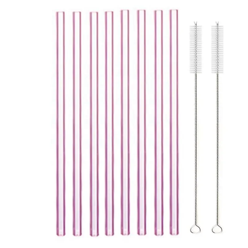 8pcs Pink Straight