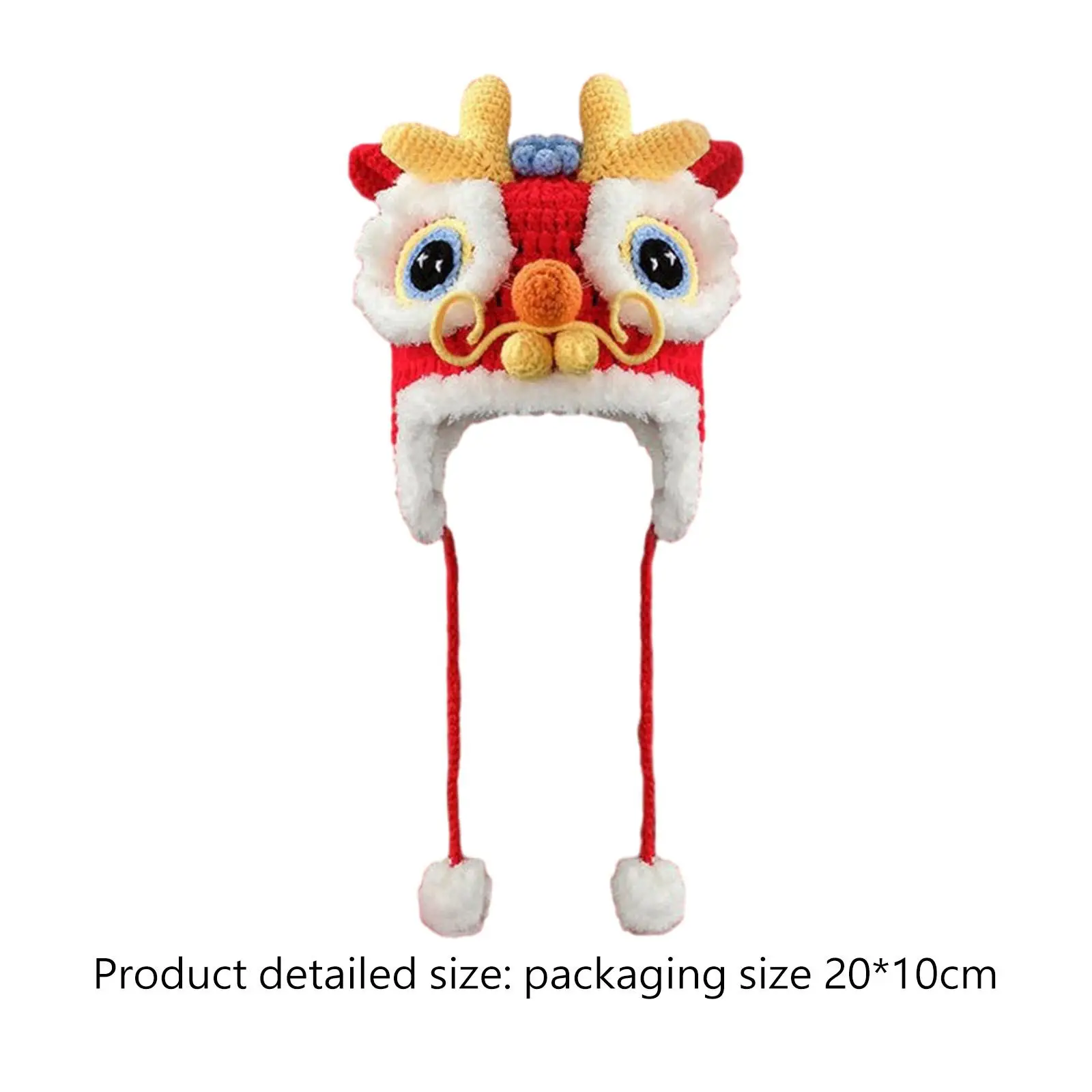 Chinese Dragon Hat Headwear Photo Props Cute Comfortable Warm Winter Hat Animal Hat for Performance Dress Spring Festival