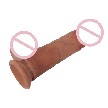 Real Skin Dildo Double Layer Penis Sexy Dick Suction Cup Sex Toy Woman Gspot Stimulator Soft Silicone Adult Cum Dilldo Realistic 6