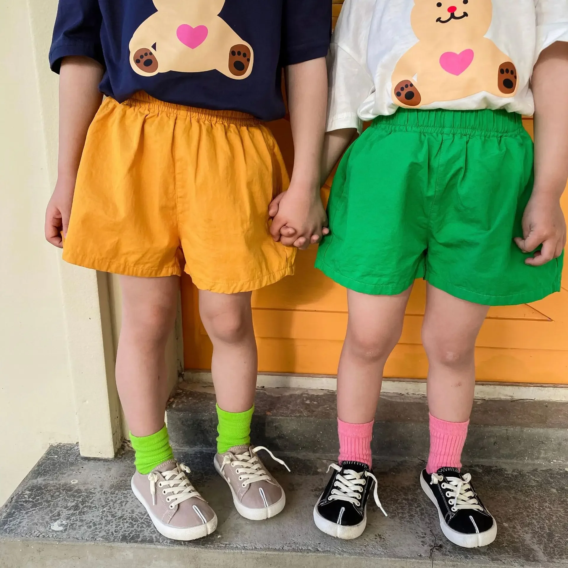 Clearance 110cm 1849B Children Clothes Candy Color Girl Shorts Summer Korean Children's Trousers Washed Cotton Boy Shorts