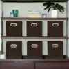 Household Essentials 81-1 Foldable Fabric Storage Bins Set of 6 Cubes with Handles  Navy Blue 6
