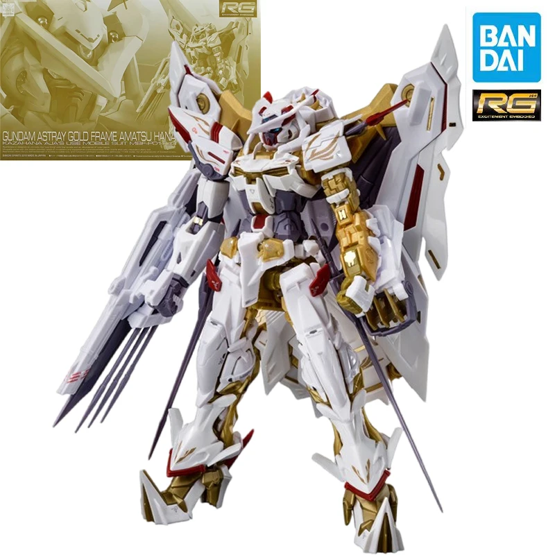 

Bandai Genuine Gundam RG Series Model Garage Kit 1/144 Anime Figure Gundam Astray Gold Frame Amatsu HANA Boy Action Toy