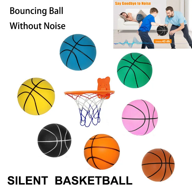 New Upgraded Version Silent Basketball 24cm High Density Foam Bouncing Mute Basketball Indoor Bounce Ball Children Sport basketball balls