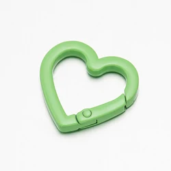 Heart Shaped Carabiner Keychain Hook Set for DIY Jewelry and Crafting (Fruit Green)