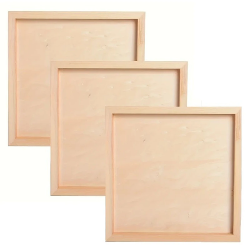 3pcs 30cm 나무 빈 클레이 프레임 Creartive DIY 나무 사진 홀더 파..