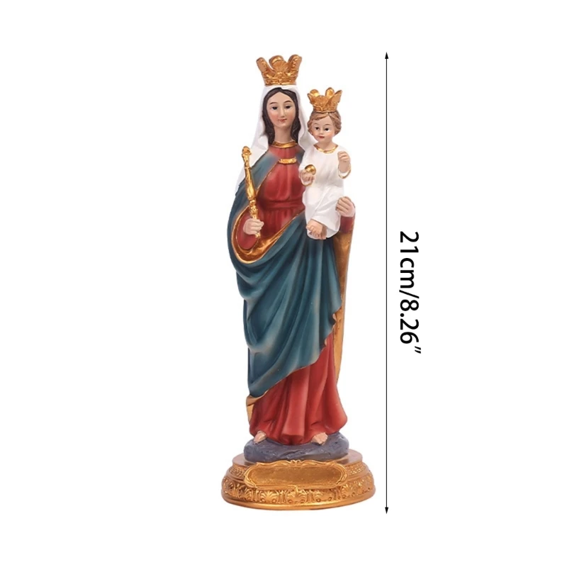 Religious Gifts Mary Mother Hugging Holy Child Baby Figurine Resin Tabletop Statue Jesus Catholic Christian Religious 55KF
