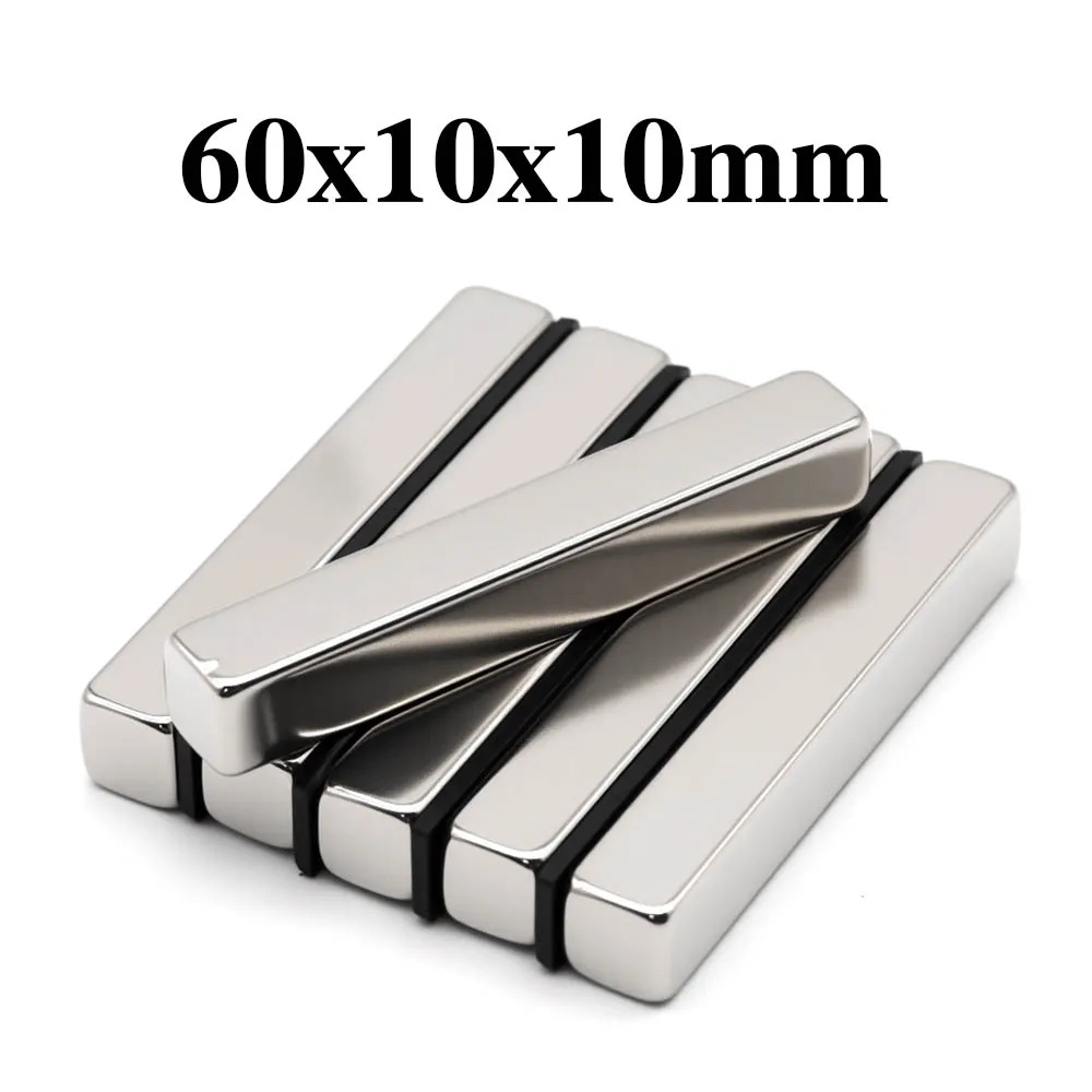 60x10x10mm Superstarker Blockmagnet Neodym-Magnet NdfeB N35 Starker Permanentmagnet imanes Kühlschrankmagnet – Detail 1