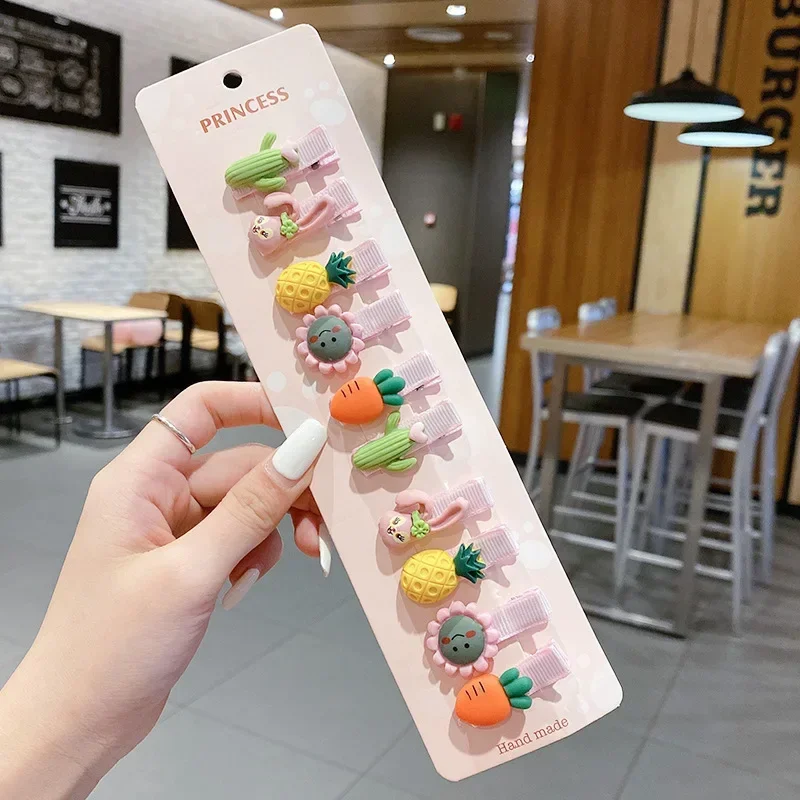 Children Hairpin Fruit Hair Clips Baby Side Bangs Clip for Kawaii Girls Headdress Hair Accessories Baby Bows 10 PCS 2023 New