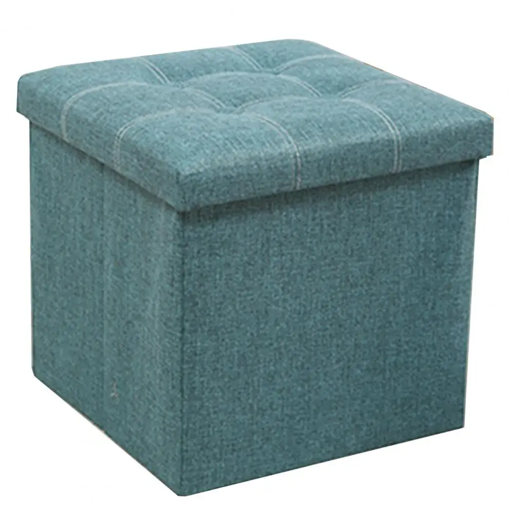 Storage Stool Multi-functional Foldable Large Capacity Waterproof Fabric Stable Bedroom Bench Foot Rest Stool with Padded Seat