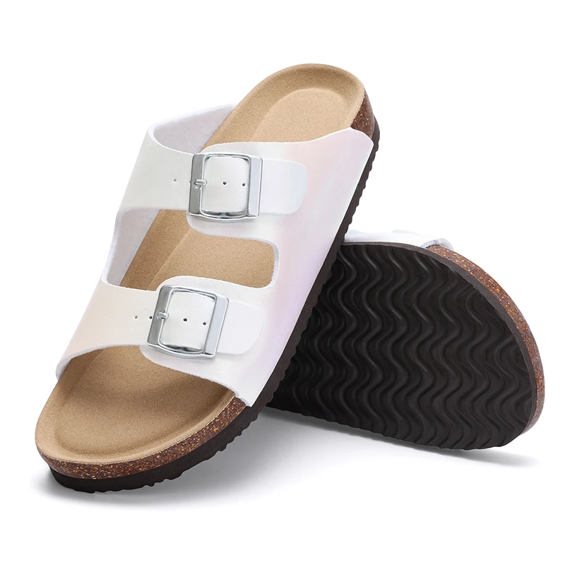 Women Comfortable Summer Beach Slippers With Double Buckle