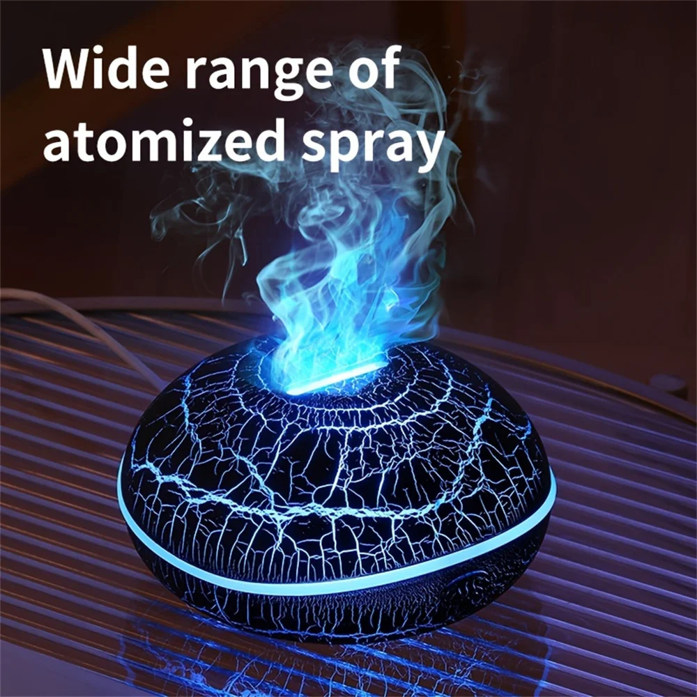 7-color simulation flame fragrance humidifier 2-in-1 home appliance with large mist volume USB flame humidifier desktop creative 3