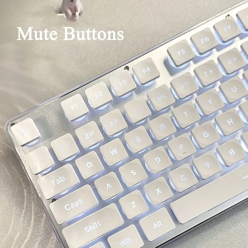 Teclado com Fio de Cristal Silencioso com Retroiluminação Teclado do Computador Painel de Metal Usb pc Portátil Gamer Escritório Jogos - Imagem 4