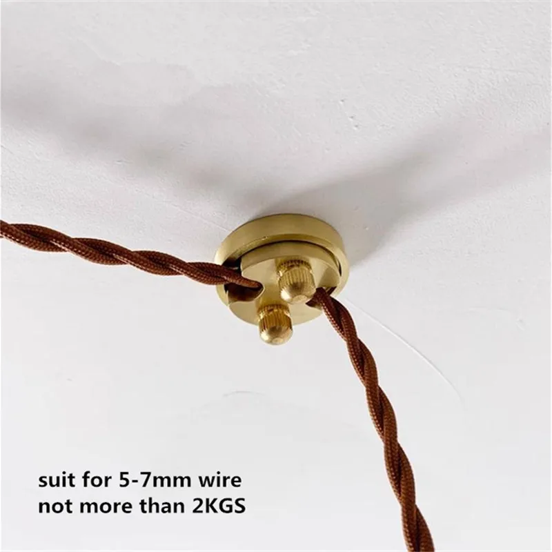 2PCS Chandelier shifter brass lamp cable grips fixing accessories wire displacement lamp translation ceiling mounted metal clips