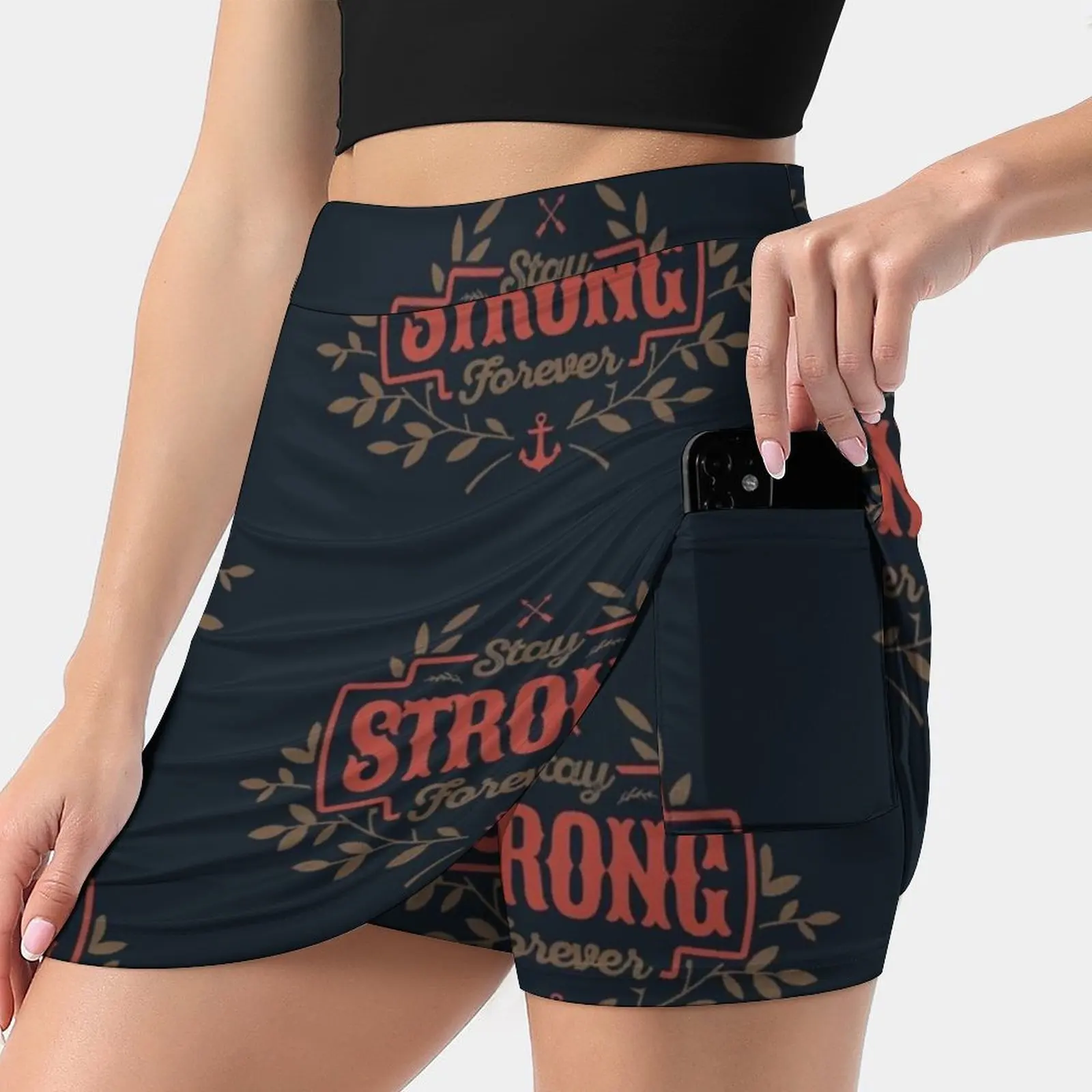 

Stay Strong Forever Women's skirt With Pocket Vintage Skirt Printing A Line Skirts Summer Clothes Typography Typo Type Quote