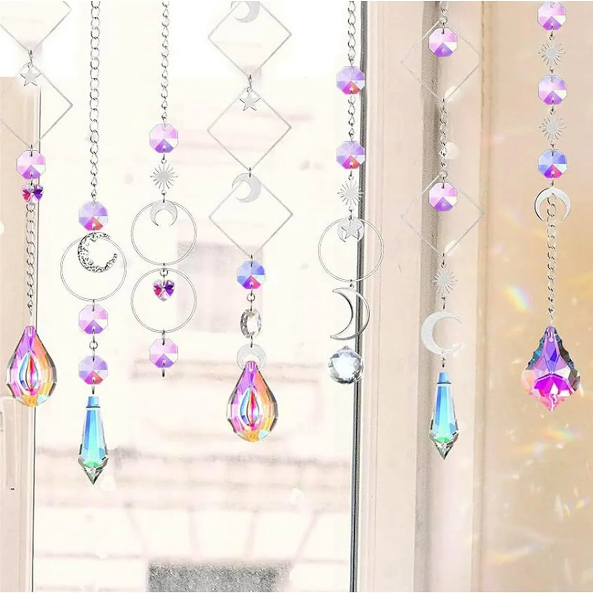 Crystal Sun Catcher Crystal Hanging Decoration Crystal Ornament Crystal Wall Hanging Crystal Light Catcher Window Hanging Suncatcher 200 Pcs Crystal Suncatcher