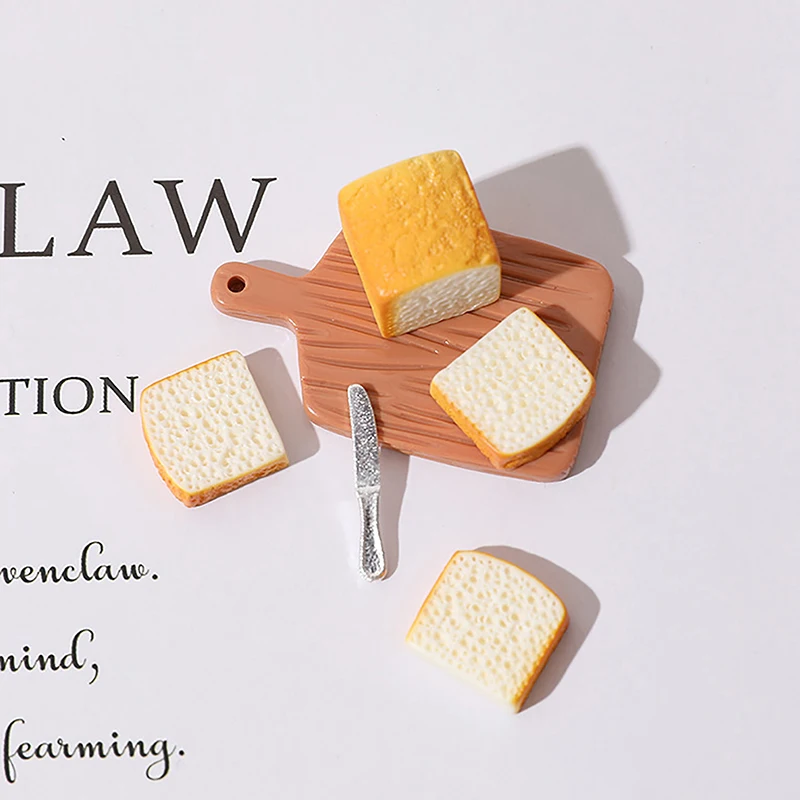 1/2PCS Doll House Mini Simulated Toast Bread Maker Food Play Decoration DIY Model Miniatures Scene Props Resin Accessories 6