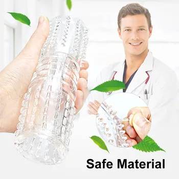 Male Masturbator Cup Sex Toys for Men Realistic Anal Vagina G-Spot Stimulator Penis Enlargement Transparent Airplane Pocket Cup 6