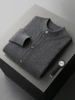 ANGEL Men's 100% Cashmere Sweater Coat Mock Neck Thick Cardigan Buttons Smart Casual Autumn Winter Cashmere Knit Clothing Top 2