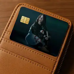 Billie Eilish Credit Card Decorative Protection Stickers - 4PCS Anti - Scratch Waterproof - 18.6x13.7CM (Z4)