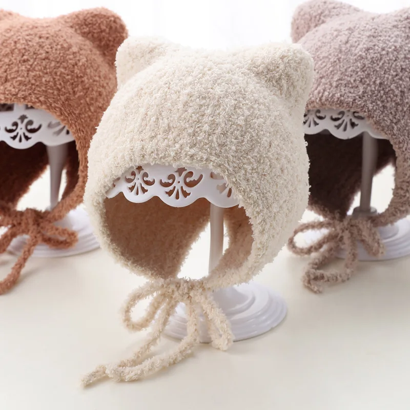 Knit Hat Baby Hat Autumn Winter Baby Knitted Hat Korean Outdoor Warm Kids Beanie Caps Rope Solid Color Toddler Boys Girls Caps Bonnet шапка