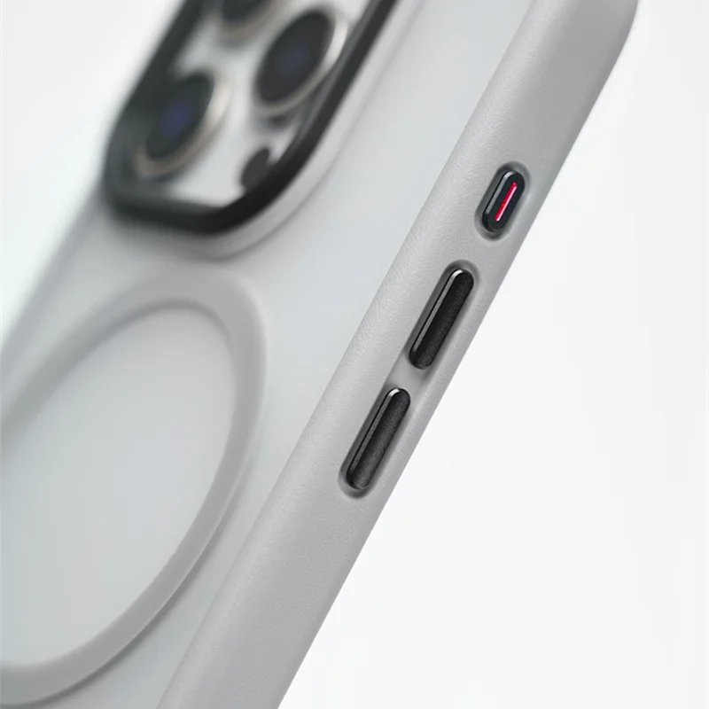 Sleek Frosted Matte Wireless Charging Metal Bracket Phone Case