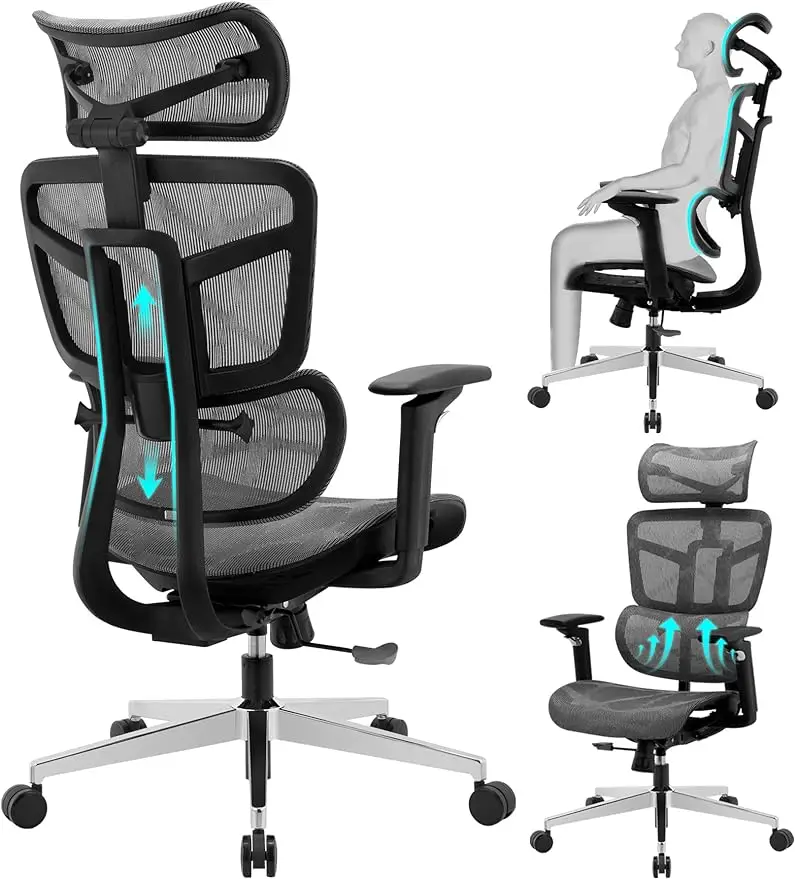 

ZLchair-Ergonomic High Back Office Chair, Home Desk Chairs, Adjust Task, Mesh Computer Chair