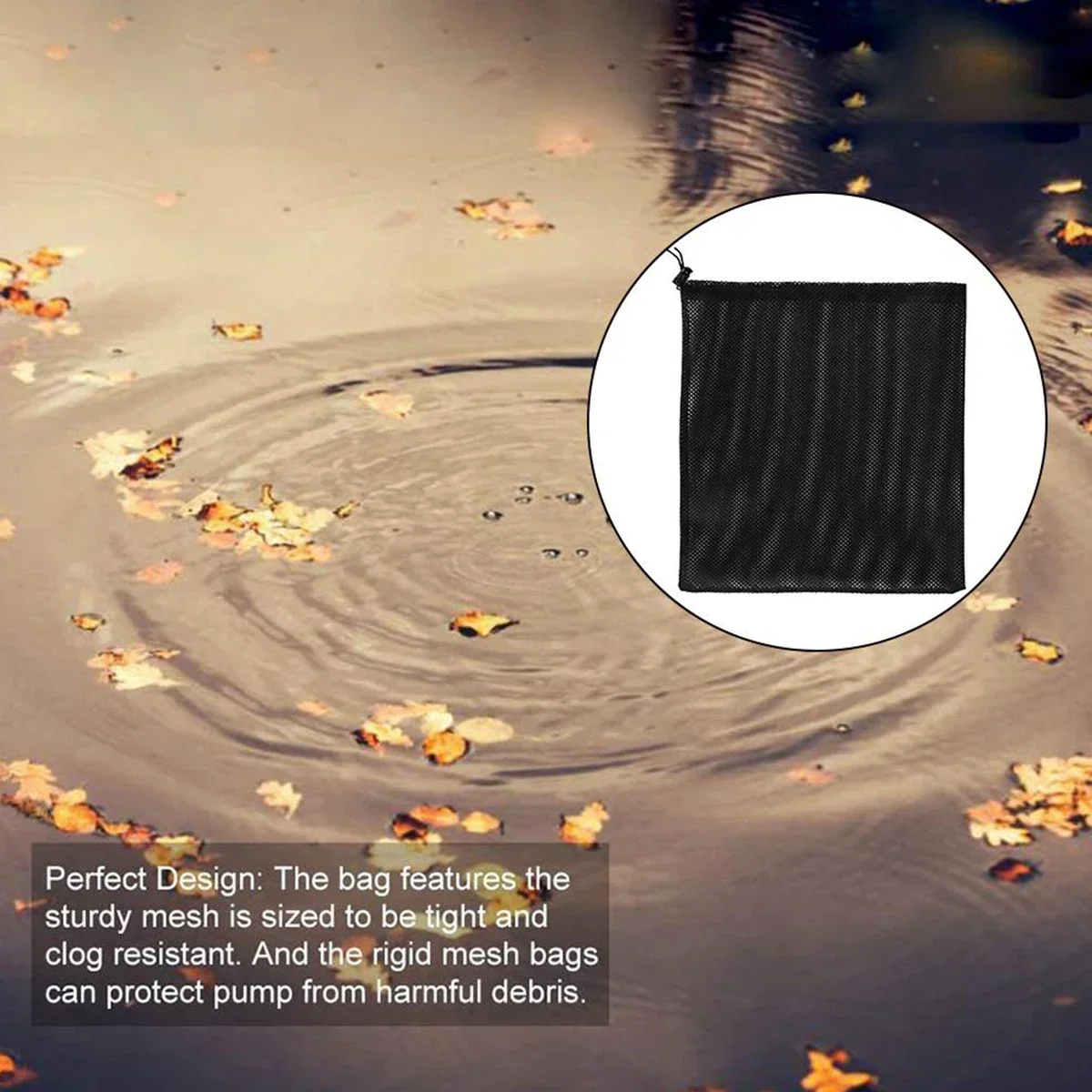 Anti-clog Pump Barrier Bag Pump Filter Mesh Bag Mesh Drawstring Reusable Pond Protector Pond Biological Filter 2PC aquarium filter