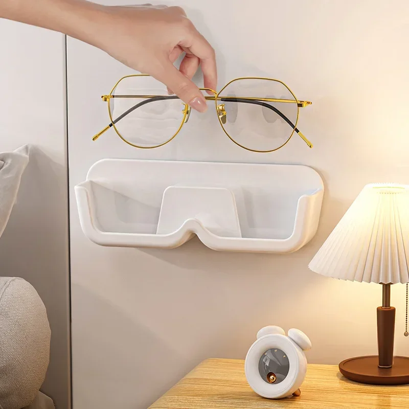 

Glasses Storage Box Wall Mounted Perforated Free Sunglasses Organizer Rack High-end Glass Showcase Home Organizer Storage Box
