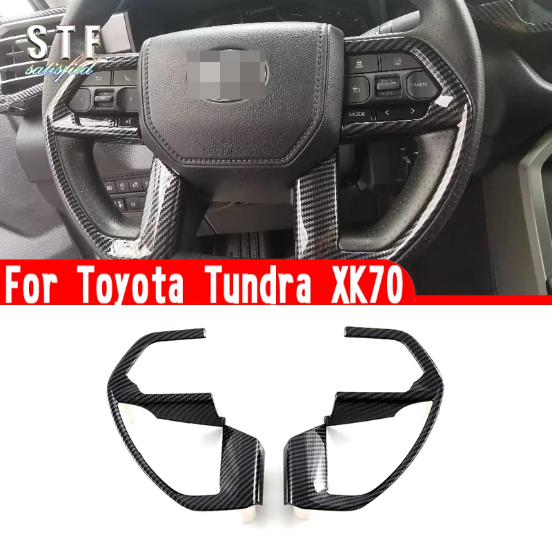 

Carbon Fiber Style Interior Steering Wheel Trim Cover For Toyota Tundra XK70 2022 2023 Car Accessories Stickers