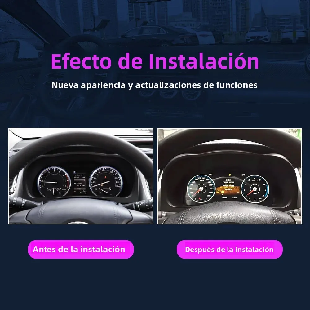 Tablero de instrumentos de panel para Toyota Highlander 2015-2020, velocímetro Digital LCD, tacómetro más reciente de 12,3 pulgadas 2