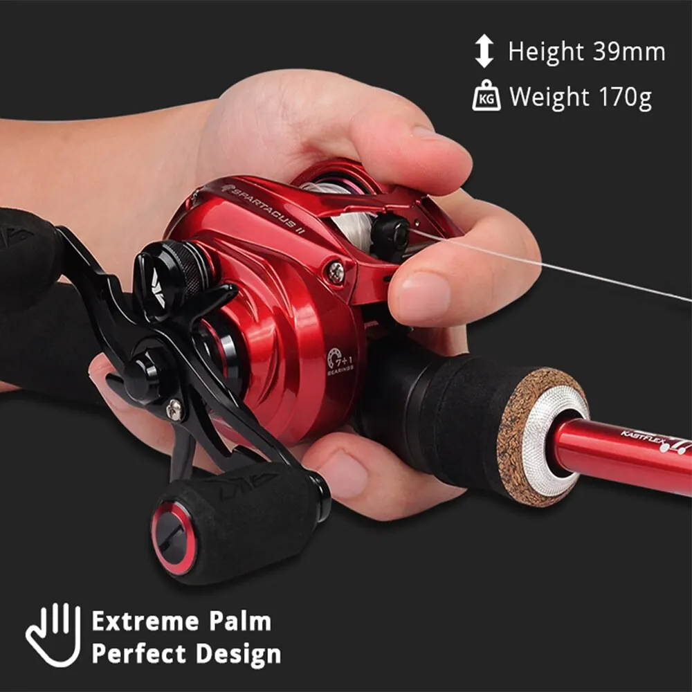 Fishing Reel KastKing Spartacus II Baitcasting 8KG Max Drag 7+1 High Speed Gear Ratio