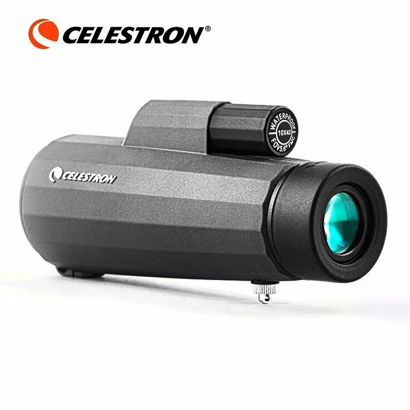 Celestron 야외 캠핑용 단안 천체 망원경, 장거리 방수, 패션 디자인, 지붕 프리즘 광학 렌즈, 10X42