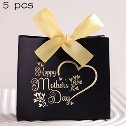 Elegant Gift Boxes - Charming Pink and White with Gold Accents and Ribbon Bows - Other (Black--Yellow - 5Pcs)