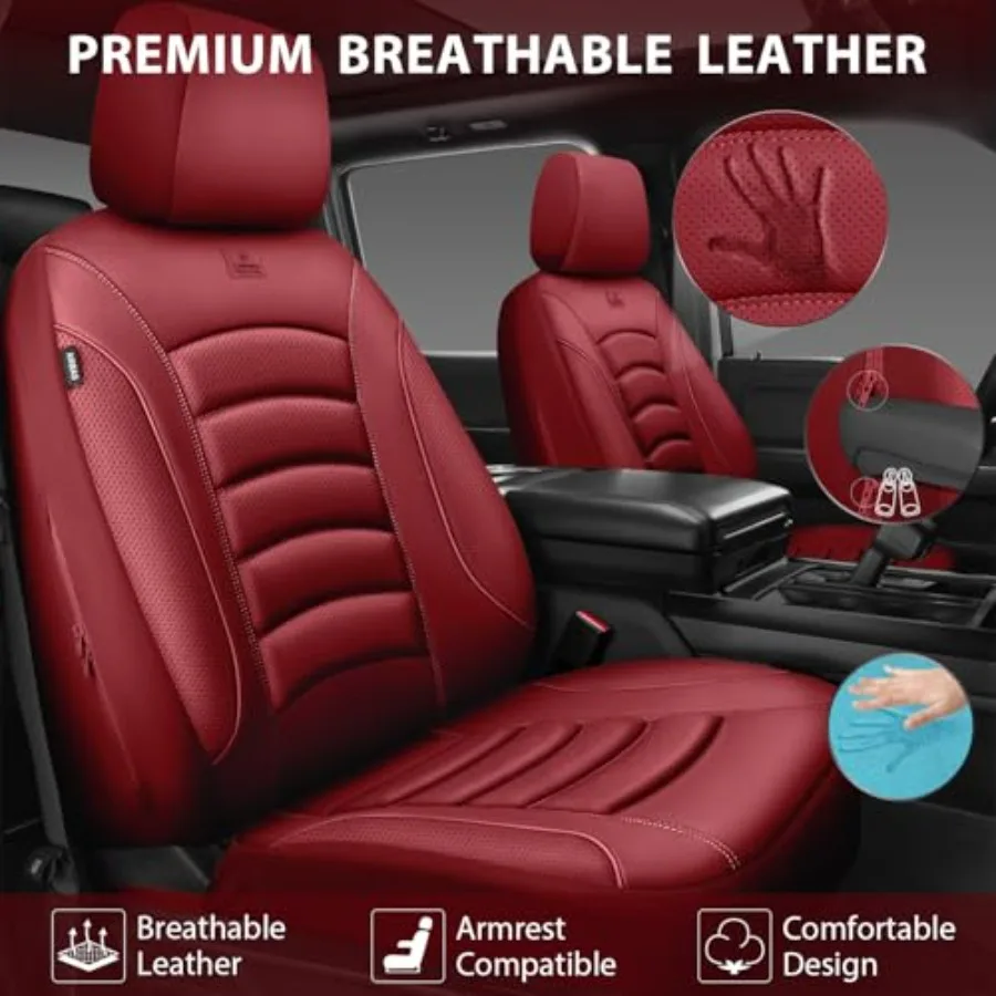 3D Foam PU Leather Car Seat Covers Full Set 4