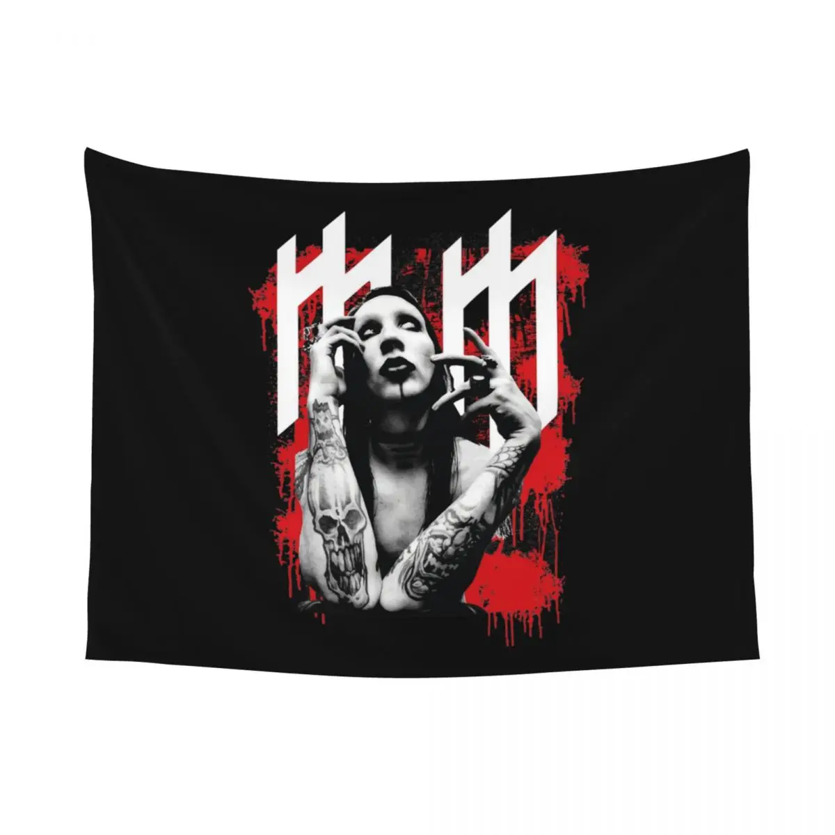 Marilyn Manson Tapestry Wall Hanging Hippie Fabric Tapestries Metal Music Rock INS Wall Blanket Room Decor Cloth