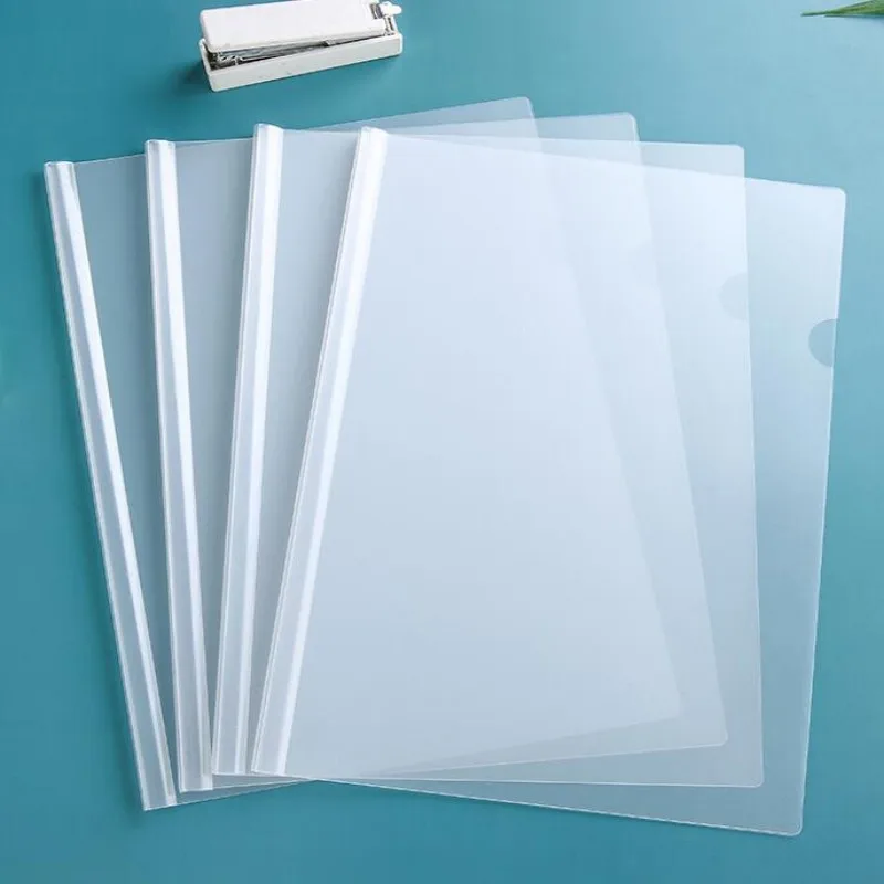 12PC Pull Rod Clip A4 Transparent Thickened Report Folder Resume Water Drop Shape Sucker Rod Clamp Test Paper Student's Book