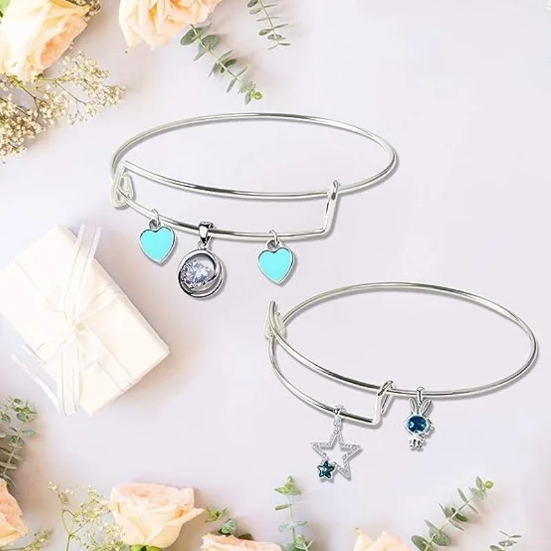 Bangle Bracelet 20Pcs Women&rsquo;s Retractable Adjustable Bracelet DIY Craft Jewelry Making For Women Thank You Gifts