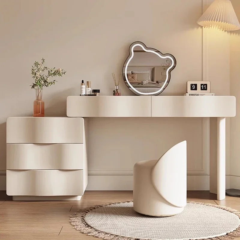 Solid Wood Dressing Table Mirror with Drawer for Bedroom Girls