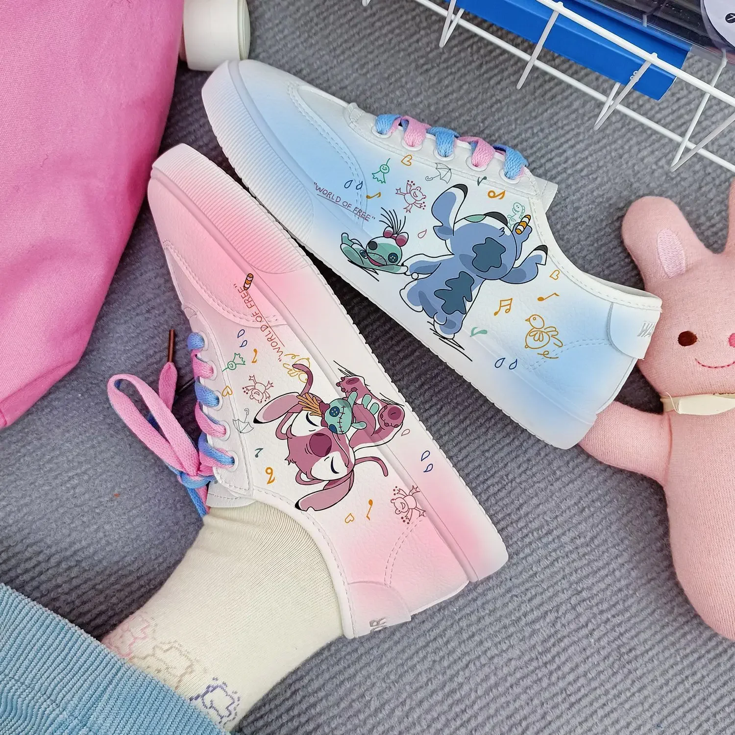 

Disney girls cartoon Stitch princess cute Casual shoes non-slip soft bottom sports shoes for girlfriend gift