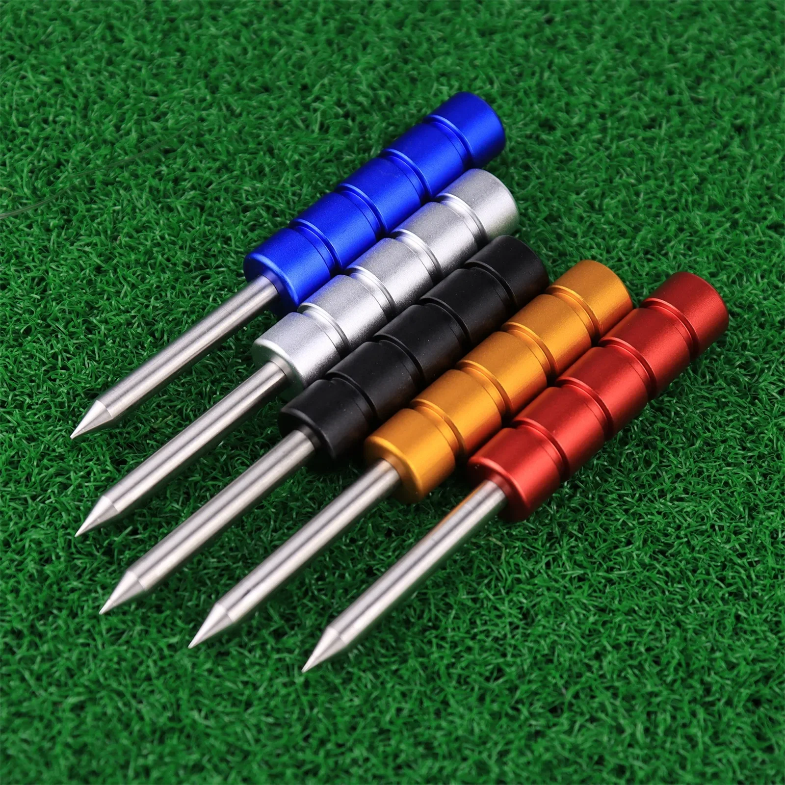 Stainless Steel Golf Divot Repair Tool Lawn Maintenance Pitch Groove Cleaner Marker Fork Pen Golf Accessories Putting Green Fork 6