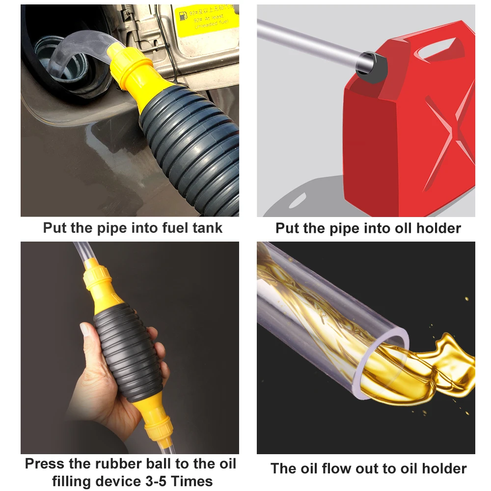 Fuel Pump Hand Fuel Pump Car Fuel Tank Sucker Oil Transfer Pump Petrol Diesel Liquid Manual Syphon Saver for Gas Gasoline