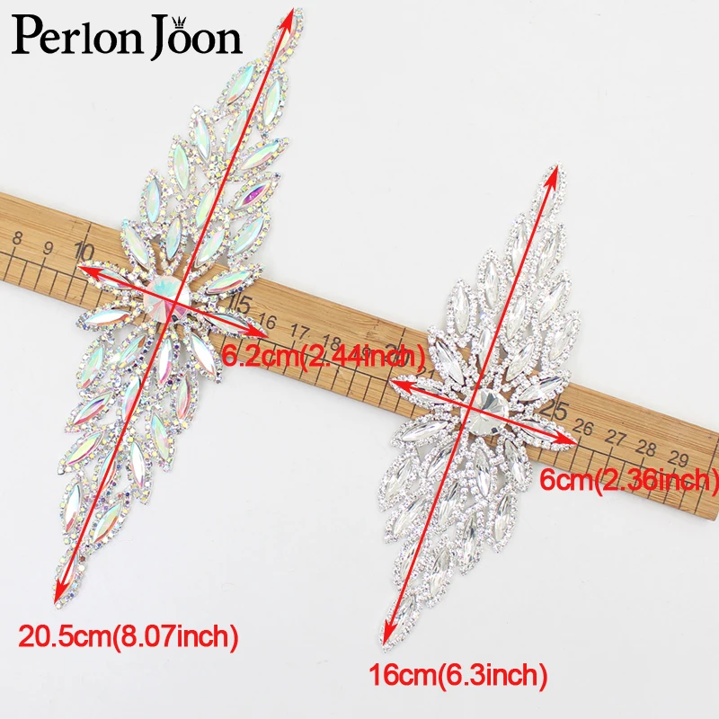 Funkelnder Pferdeauge-Kristall in zwei Größen, lange Applikation, Strass-Aufnäher zum Nähen für Braut-Kopfschmuck, Hochzeitskleid-Accessoires YHC033 – Detail 8