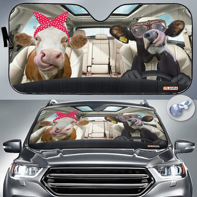 

Cow Car Sunshade, Cow Lover, Heifer Car Sun Shade, Cow Car Decoration, Couple Car Sunshade, Cow Lover Gifts, Gift For Her PHT052