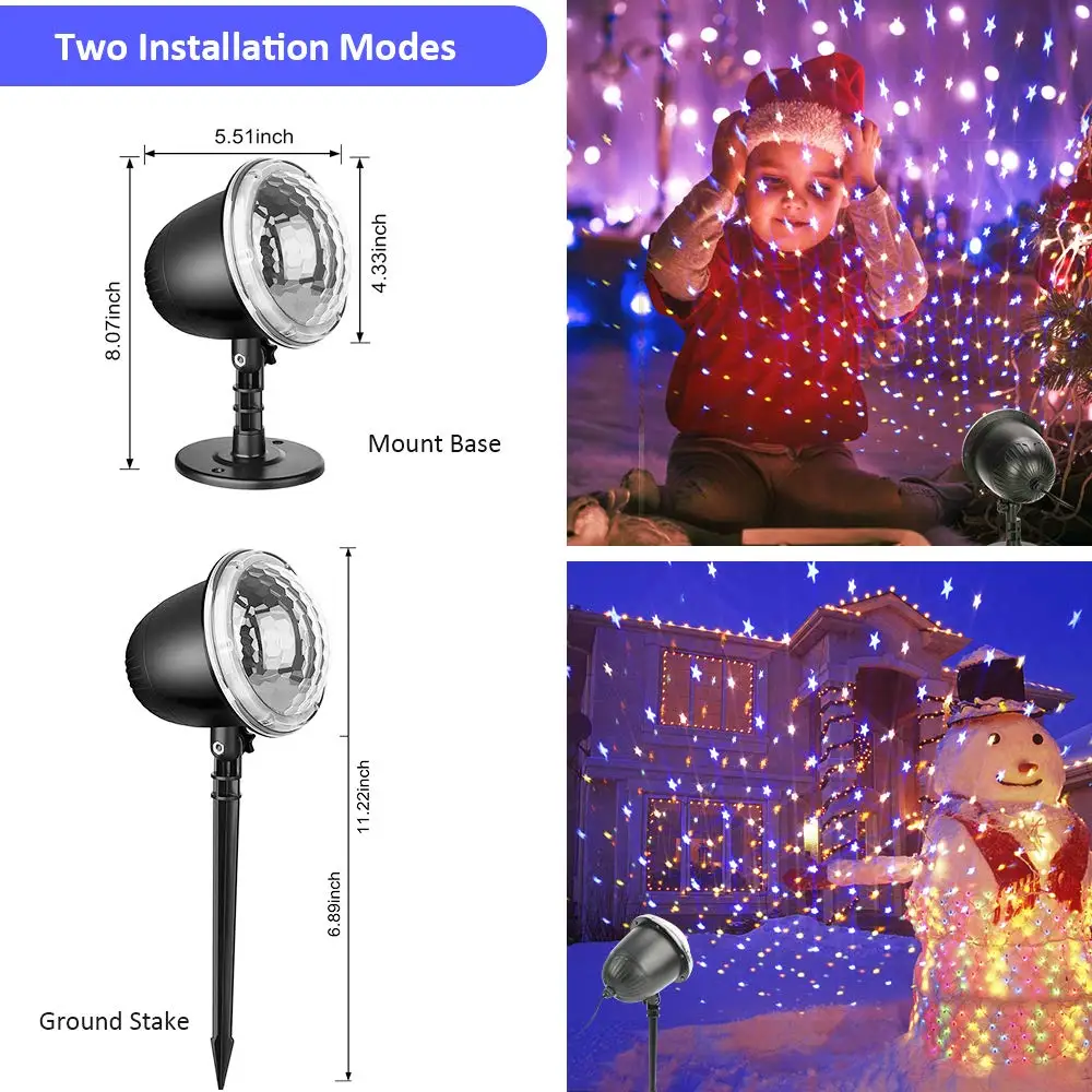 Proiettore di stelle Luce notturna per interni ed esterni Luci di illuminazione a LED Mini matrimonio Buon compleanno Ramadan Giardino Decorazione per feste_voghion.com
