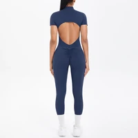 Sexy Backless Bodycon Scrunch Jumpsuit Raises Butt Women Dance Fitness Overalls Push Up  With Chest Cushion Yoga Sport Jump Suit - Image 6