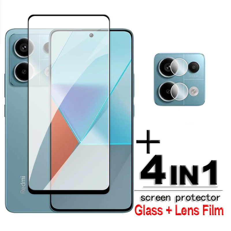 

For Redmi Note 13 Pro Glass For Redmi Note 13 Tempered Glass 2.5D Full Cover Glue HD Screen Protector For Redmi Note 13 Pro Film